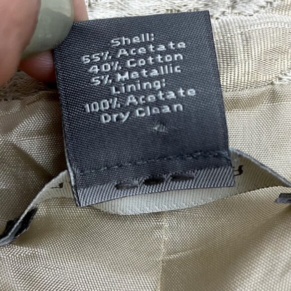 ANN TAYLOR Floral Blazer Top Womens Jacket Size 0 Cream Beige Two Button - Picture 8 of 11